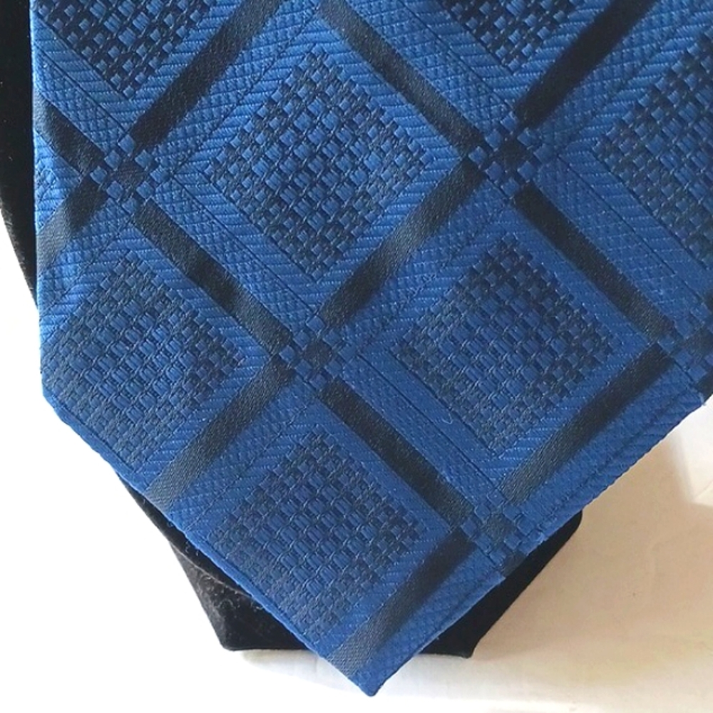VINTAGE Goldsmith's Memphis By Prince Igor Burma Blue/Black Men's Necktie
